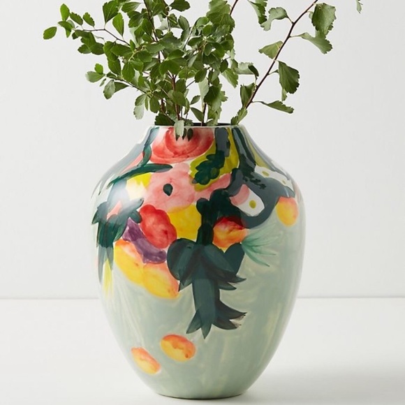 Anthropologie Accents Nwt Anthropologie Lizzie Vase Green Poshmark